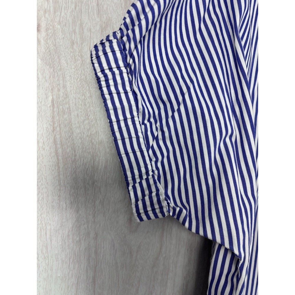 Vineyard Vines Stripe Blouse M Blue White Cotton Coastal Preppy Capsule Chic - Picture 5 of 9